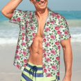 thumbnail image 4 of Uemuo Flower Printed Regular Fit Short Sleeve Casual Hawaiian Shirt for Men,Aloha shirt,Tropical shirt,Floral print shirt,Vacation Beach shirt-XX-Large, 4 of 9