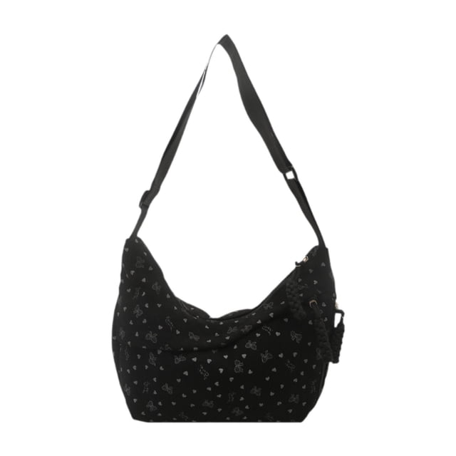 Bolso bandolera para mujer, estuche portátil, regalo, bolso de hombro grande y moderno para picnic Negro