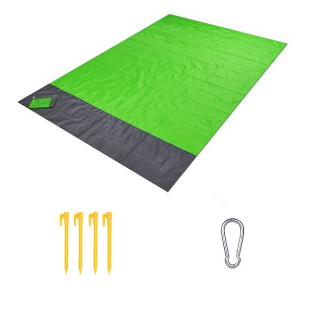 Colchoneta de Camping Rectangular Naiovety Verde y Gris Plegable a Prueba de Viento