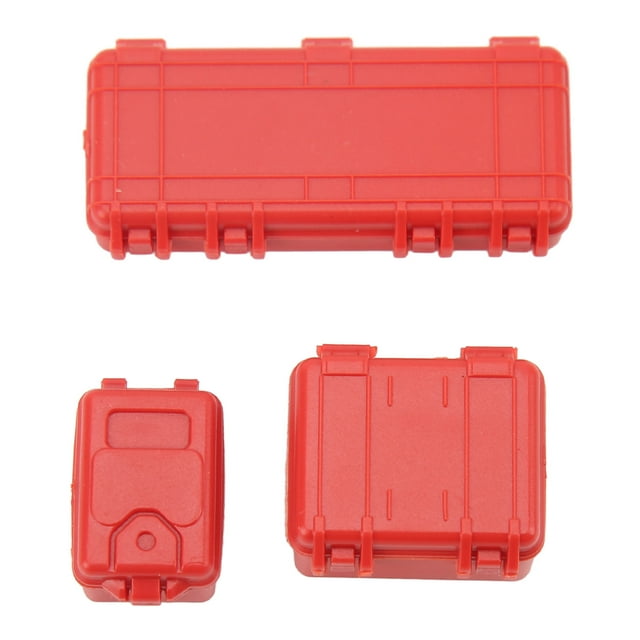Caja De Equipaje De Coche RC, Simulación De Alto Detalle Juego De Caja De Equipaje De Coche RC Fuerte Aspecto Hermoso Plástico Para 1/18 1/24 ANGGREK Rojo