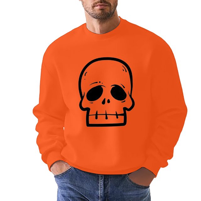TJAZFJPA Sweat-Shirt Marron à Col Rond pour Hommes Mode Décontractée Impression 3D Manches Longues Pull à Capuche Hauts Sweat-Shirt Noir Hommes Grands Sweat-Shirt Robe