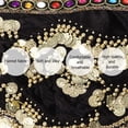 thumbnail image 3 of Falda creativa para mujer, para danza del vientre, con diamantes y monedas (negro), 3 of 6