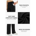 thumbnail image 4 of Pantalón ancho de cintura alta para yoga con bolsillos COPYLEAF negro XL, 4 of 5