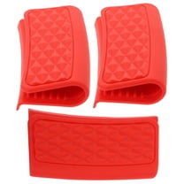 WINOMO 3pcs Silicone Pan Handle Grips Red Heat Resistant for Cooking Enthusiasts