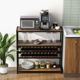 thumbnail image 4 of Costway Rustic 5-tier Wine Rack Table 22 Bottle Wine Cabinet Freestanding with Glass Holder, 4 of 10