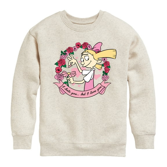 Hey Arnold! - Valentine's I Love You - Toddler And Youth Crewneck Fleece Sweatshirt