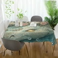 thumbnail image 4 of WOBOGO Unicorns and Sea Monsters Square Tablecloth 54×54in Polyester Fabric Tablecloth Washable Dust Resistant Wrinkle Resistant, 4 of 9