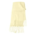 thumbnail image 3 of Dailypoc Winter Scarf for Women Cold Weather Women's Autumn Winter Solid Color Lazy Style Soft Big Pull Hair Warm Knitted Scarf - Skin-Friendly & Windproof for Cold Days,Yellow,One Size, 3 of 5