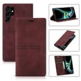 thumbnail image 1 of ELEHOLD for Samsung Galaxy S23 Case Wallet Case, Luxury Retro PU Leather TPU Inner Magnetic Card Slots Cash Pokcet Kickstand Wear-Resisitant Shockproof Flip Business Case, Winered, 1 of 8