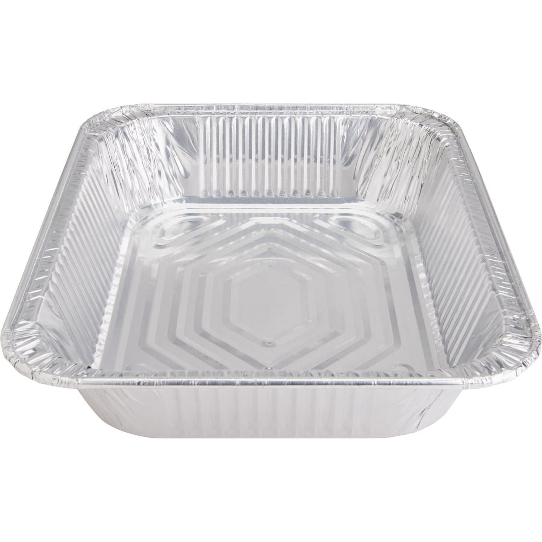 Genuine Joe Half-size Disposable Aluminum Pan - Cooking, Serving - Disposable - Silver - Aluminum Body - 100 / Carton