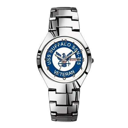 Mens Watches Silvery Steel Band Top Brand Waterproof Japan Quartz Watch Christmas Men Business Clock USS Buffalo SSN715 Watches