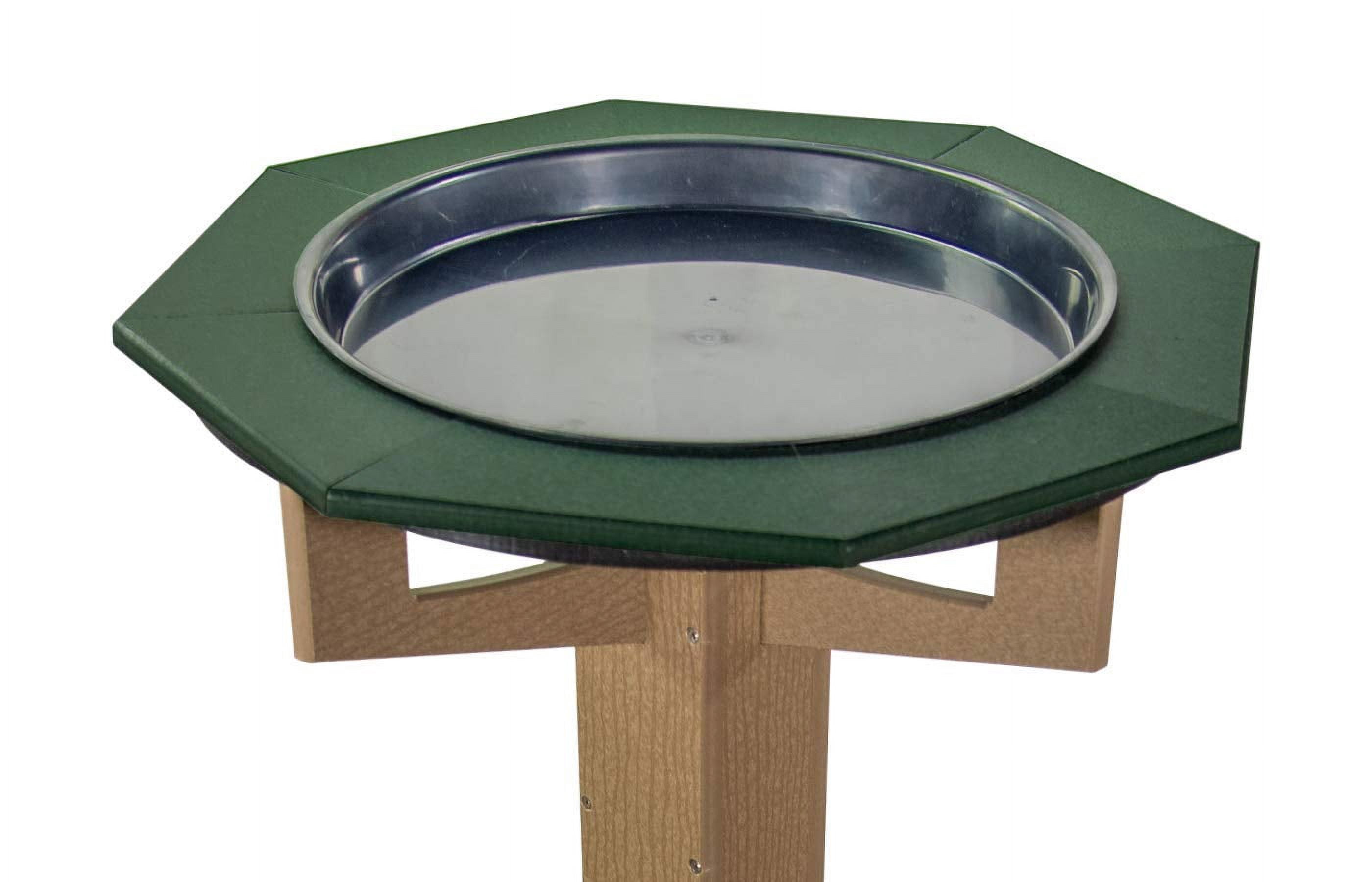 JCs Wildlife Poly Lumber Tan Pedestal Garden Bird Bath (Green)