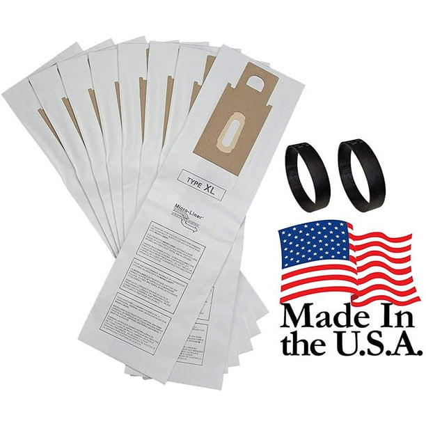 8 Oreck CC XL Allergen Vacuum Bags (CCPK8DW) and 2 Belts (0300604)for