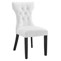 Side Dining Chair, White, Fabric, Kitchen Cafe Bistro Hospitality Restaurant, Modern Contemporary HB32572