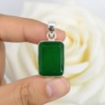 thumbnail image 4 of SATYAVIE JEWELLERY 925 Sterling Silver Green Onyx Rectangular Pendant for Women, 4 of 6