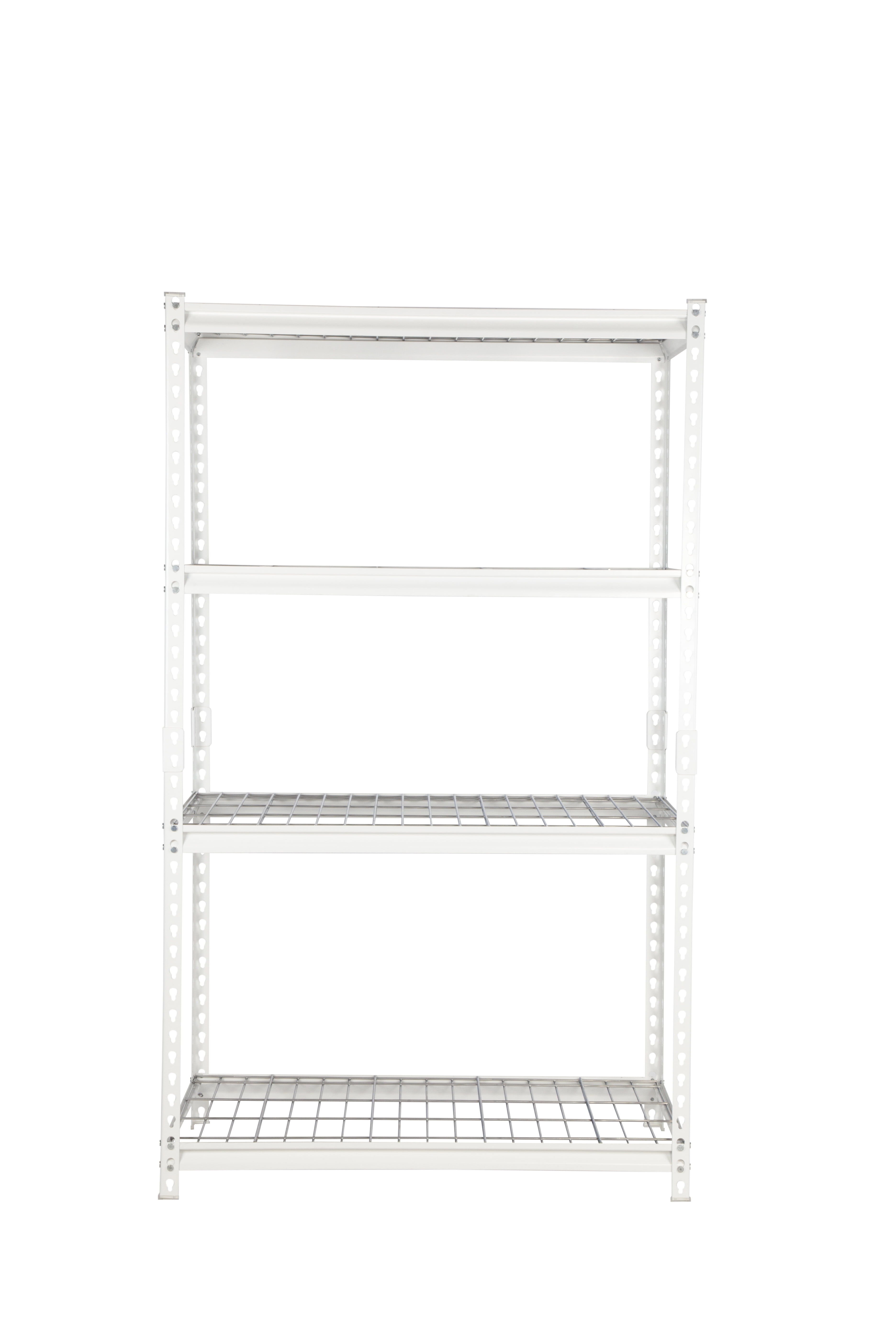 Pachira 30"W x 12"D x 60"H 4-Shelf Steel Shelving, White