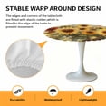 thumbnail image 6 of Yellow Red Sunflower Green Leaf Elastic Fitted Round Table Cover Oil Painting Waterproof Outdoor Tablecloth for Holiday Party, Picnic, Patio & Dining Fits Tables Up to 36"-44", 6 of 8