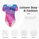 thumbnail image 4 of Balery Rainbow Glitter Cute Body de cuello redondo de manga corta para mujer Tops de manga corta Tops básicos-Small, 4 of 7