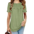 thumbnail image 2 of Short Sleeve Summer Kids Children Crewneck Flared Shirt For 4-14 Years, 2 of 5