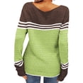 thumbnail image 3 of XIYON Sweaters for Women Striped Color Block Knit Sweater Elegant Fall Winter Long Sleeve Crewneck Top for Office Wear, 3 of 9