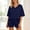 Dark Blue, variant on MAIHAN Women Summer Outfits Women Clothing Short Sleeve Tops Shorts Set 2pcs Women Tops and Trousers Set for Casual and Summer Wear