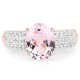 thumbnail image 4 of 14K Rose Gold Plated 3.27 Carat Genuine Kunzite Oval and White Zircon .925 Sterling Silver Ring Ring QJ Model, 4 of 4