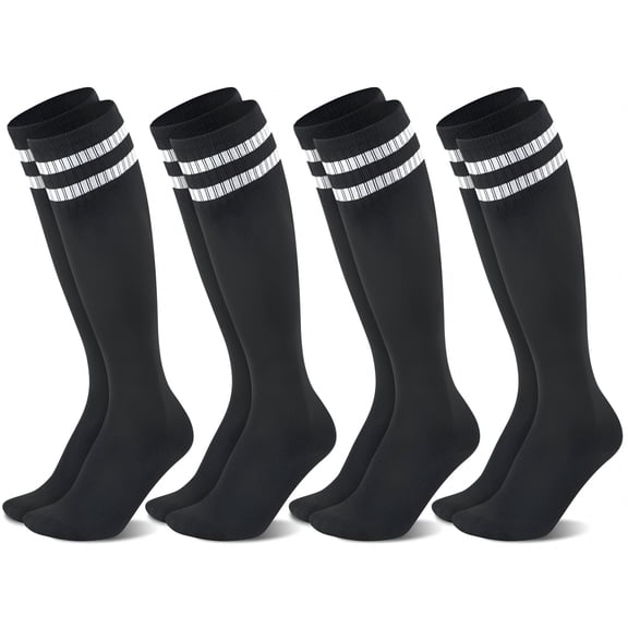 TELOLY 4 Pairs Kids Soccer Socks,kids baseball socks,Over Knee Boys Soccer Socks for Children Aged 5-12 to Playing Sports