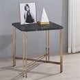 thumbnail image 2 of Steve Silver Daxton Table d'Appoint en Faux Marbre Noir et Métal Doré, 2 of 7
