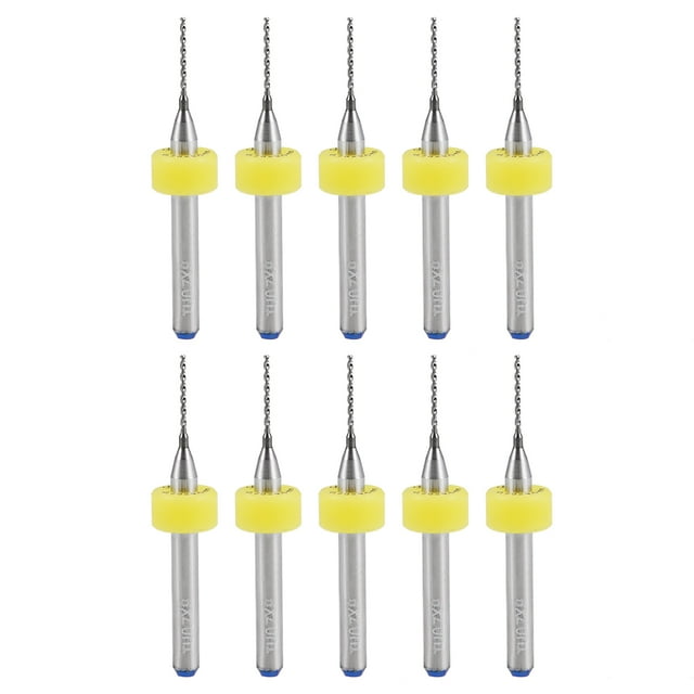 Unique Bargains 0.7mm Tungsten Carbide Rotary Tool CNC Engraving Print Circuit Board Micro PCB Drill Bits 1/8 Inch Shank 10 Pcs
