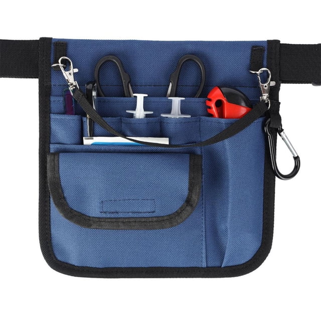 Riñonera de enfermera, bolsa organizadora de cinturón de herramientas de enfermera de múltiples compartimentos para mujeres y hombre, bolsa de cinturo - Blue Azul Yinane Cinturón de la enfermera Organizador