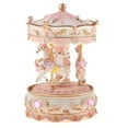 thumbnail image 3 of lionlar Resin Rotating Carousel Music Box Classical Musical Box Ornament Collectible Pink, 3 of 9