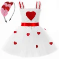 thumbnail image 3 of Vestido de princesa para el día de San Valentín para niñas pequeñas, vestidos de tutú con corazón de amor dulce, disfraz para fiesta de cumpleaños y boda de San Valentín para niños, 3 of 5