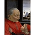 thumbnail image 2 of Ghirlandaio, Domenico 25x32 White Modern Wood Framed Museum Art Print Titled - Portrait of An Old Man and His Grandson, 2 of 4