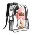 thumbnail image 3 of Honeii Coffee Gnome (1) Print Clear Backpack Heavy Duty Transparent Bag 17" See Through BookBag for Women Men Adults Work Festival Sports Travel, 3 of 7