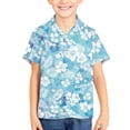 thumbnail image 3 of Binienty Tropical Hibiscus Flower Hawaiian Shirt Kids Girls Short Sleeve Aloha Shirt Thin Comfy Cuban Collar Top Breathable Kids Beach Outfits, 3 of 7