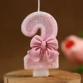 thumbnail image 4 of Xiao Hang New Number Cake Candle Pink Glitter Birthday Candle 1 2 3 4 5 6 7 8 9 3D Number Candle Cake Topper Birthday Party Cake Decor, 4 of 9