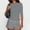 A1_Grey, variant on Boat Neck 3/4 Length Sleeve Crop Top Slim Fitted Basic Cropped Tee Shirts Soft Stretchy Casual Fitted 3/4 Sleeve T Shirt for Women Trendy Slim Fit Shirts Basic Going Out Tops Navy S