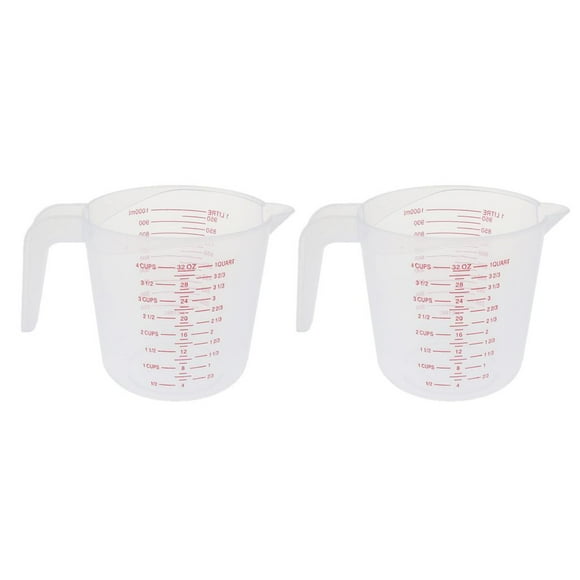 2 uds Taza medidora blanca jinwen jarra verter Taza medidora de cocina 1000ml Taza medidora para acuarios