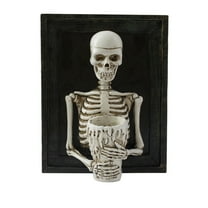 CASAFUN Funny Skeleton Resin Candlestick Candle Holder Wall Hanger for Pillars Candles Centerpieces Halloween Thanksgiving Harvest Festival Home Table Decor