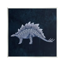 Stupell Industries Blue Stegosaurus Skeleton Animals & Insects Painting Unframed Art Print Wall Art, 12 x 12
