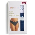 thumbnail image 3 of Joyspun Women's Cotton-Blend Hi-Cut Bikini Panties, 6-Pack, Sizes S-XXXL, 3 of 12