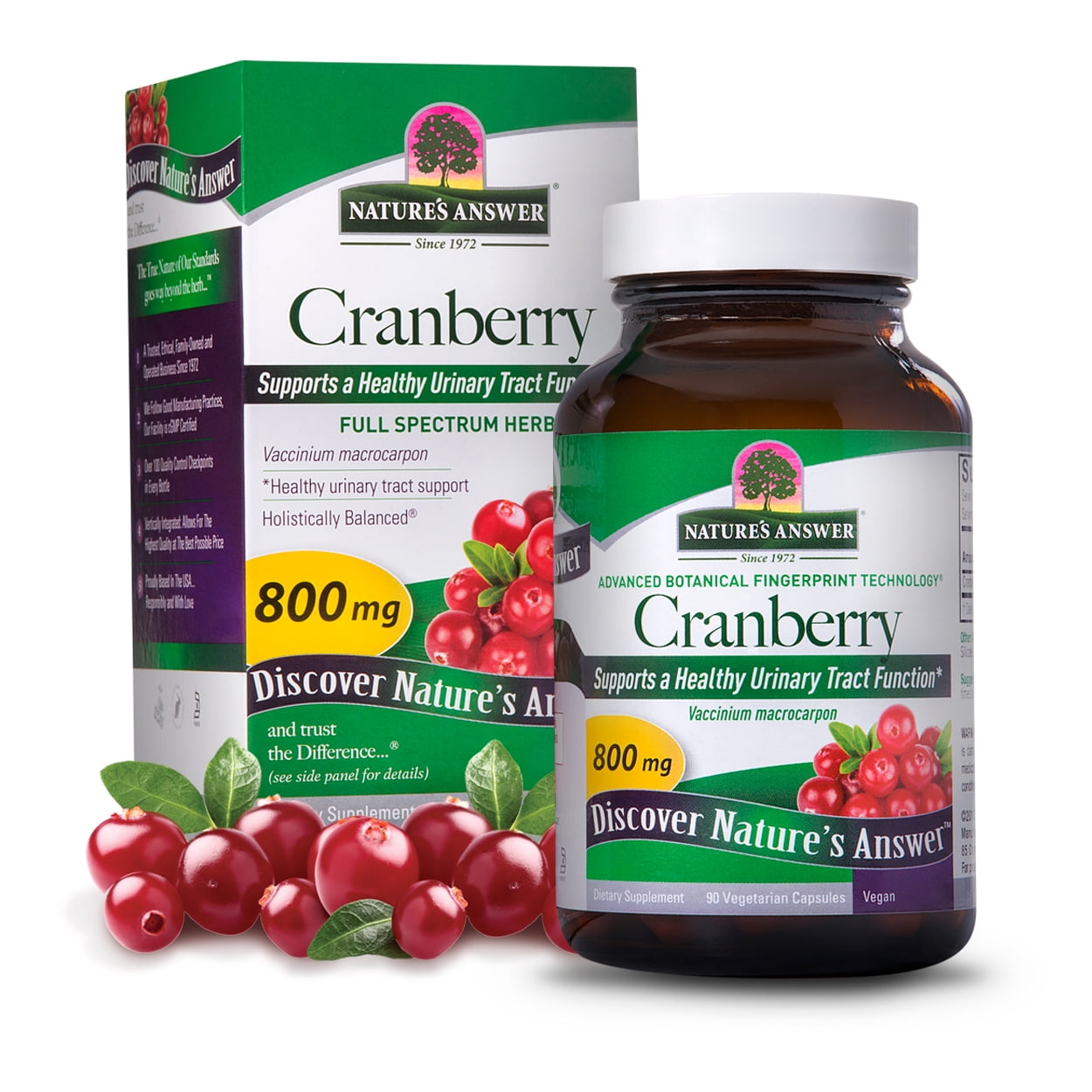 Nature's Answer Cranberry Urinary Tract Support Supplement, 800 mg, 90 Vegetable Capsules