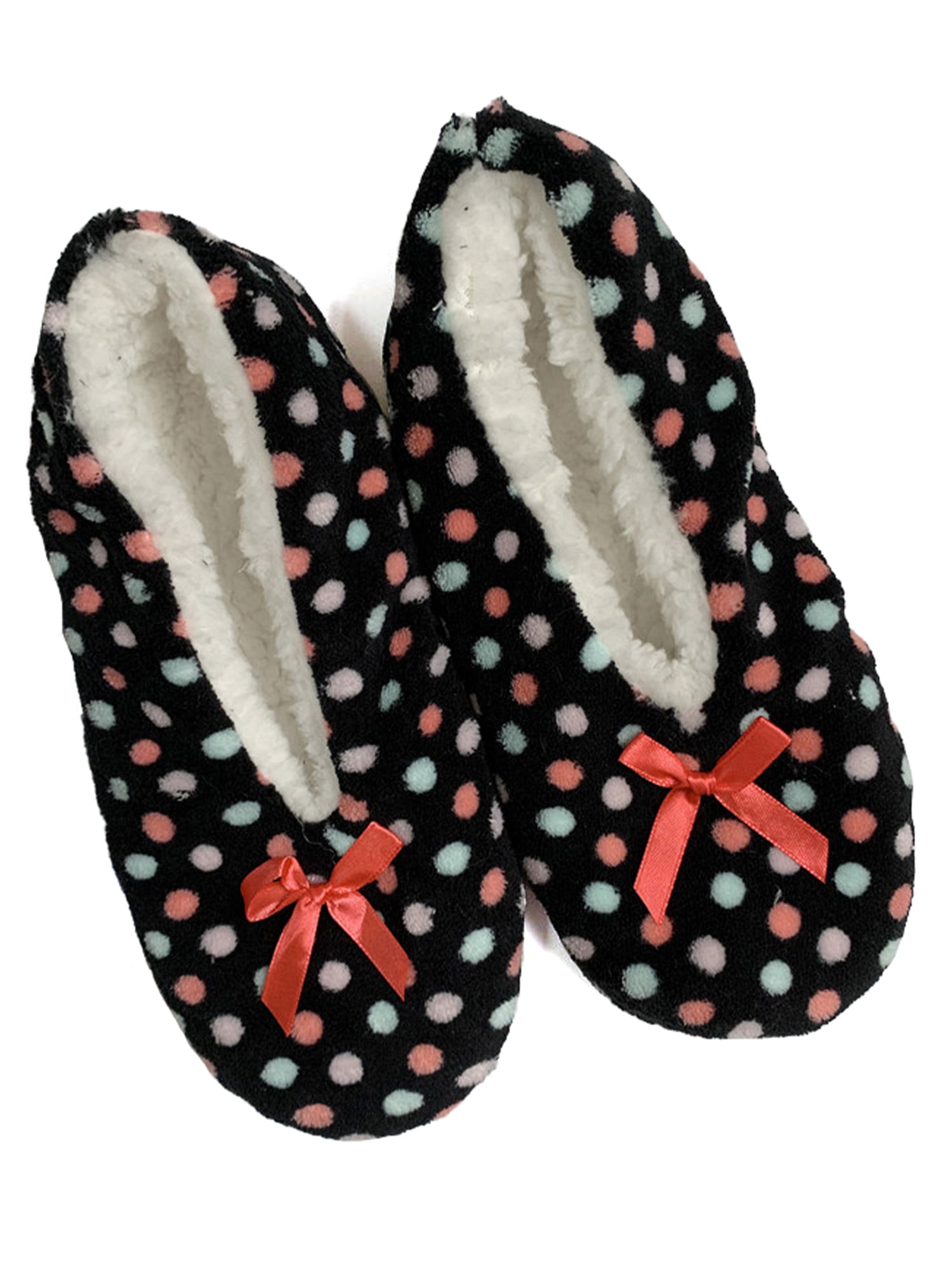 Ladies Lots Of Dots Cosy Snoozie Slipper Fleece Christmas Mother's Day Gift 