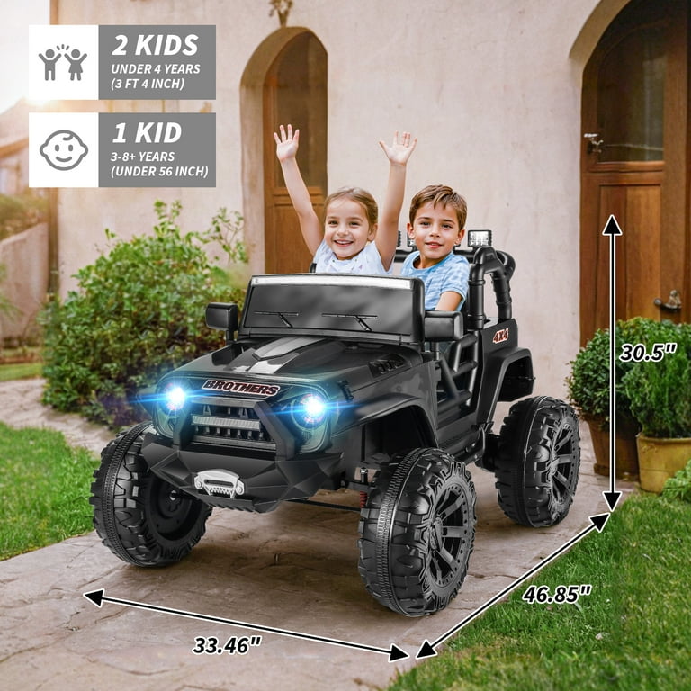 Funcid 2 Seater 24 Volt Ride on Toys 9AH Battery Powered Riding Toy Car with 2x200W Motor Parent Remote Control Spring Suspension Large Wheels 3