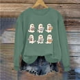 thumbnail image 4 of Women's Crewneck Sweatshirts Halloween Ghost Reading Printed Shirts Fall Winter Long Sleeve Sweaters Casual Loose Sweatshirt Pullover Top Halloween Costumes, 4 of 4
