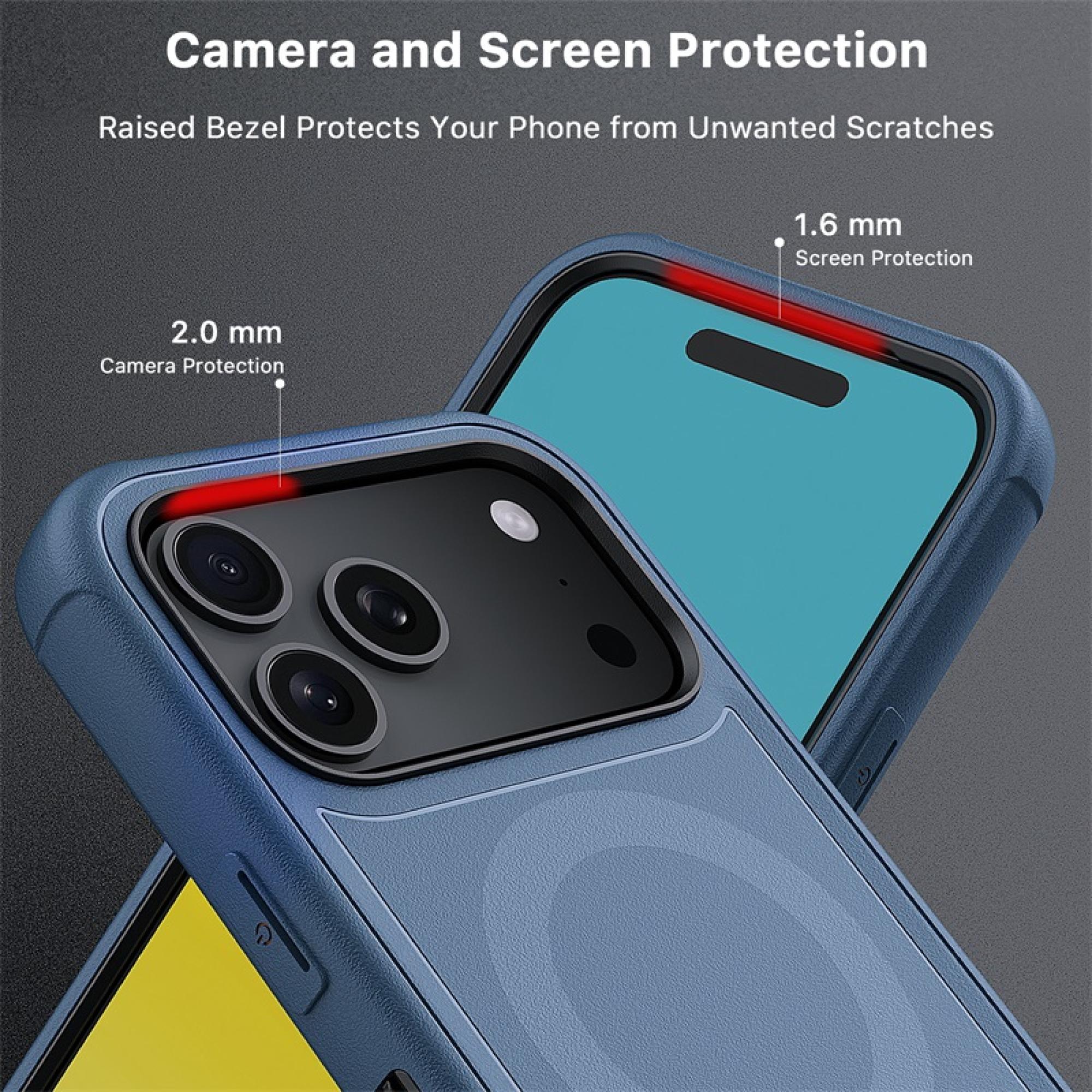 Magnetic Charging-Compatible Rugged Case with Holster & Tempered Glass Screen Protector compatiable with iPhone 17 Pro Phone