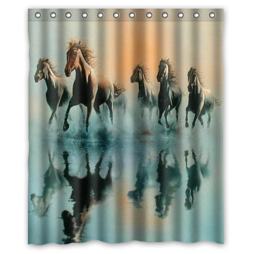 MOHome Horse Shower Curtain Waterproof Polyester Fabric Shower Curtain