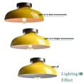 thumbnail image 3 of Claxy 12" Yellow Flush Mount Ceiling Light with Dome Metal Shade, 3 of 6
