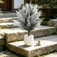 thumbnail image 6 of SLYNSHome Artificial Pine Topiary Tree with Ground Spike White Artificial Shrub Bushes Fake Evergreen Tree for Porch, Artificial Plants for Outdoor Planters Indoor UV Resistant, 6 of 6