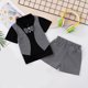thumbnail image 2 of Odeerbi Chicos 2 Piezas Caballero Traje Formal Preppy Traje Manga Corta Twofer Vestido Camisa y Traje Pantalones Cortos Uniforme Escolar Conjunto, 2 of 9